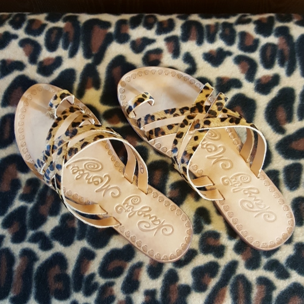 Naughty Monkey Leopard Sandals NWB Size 6